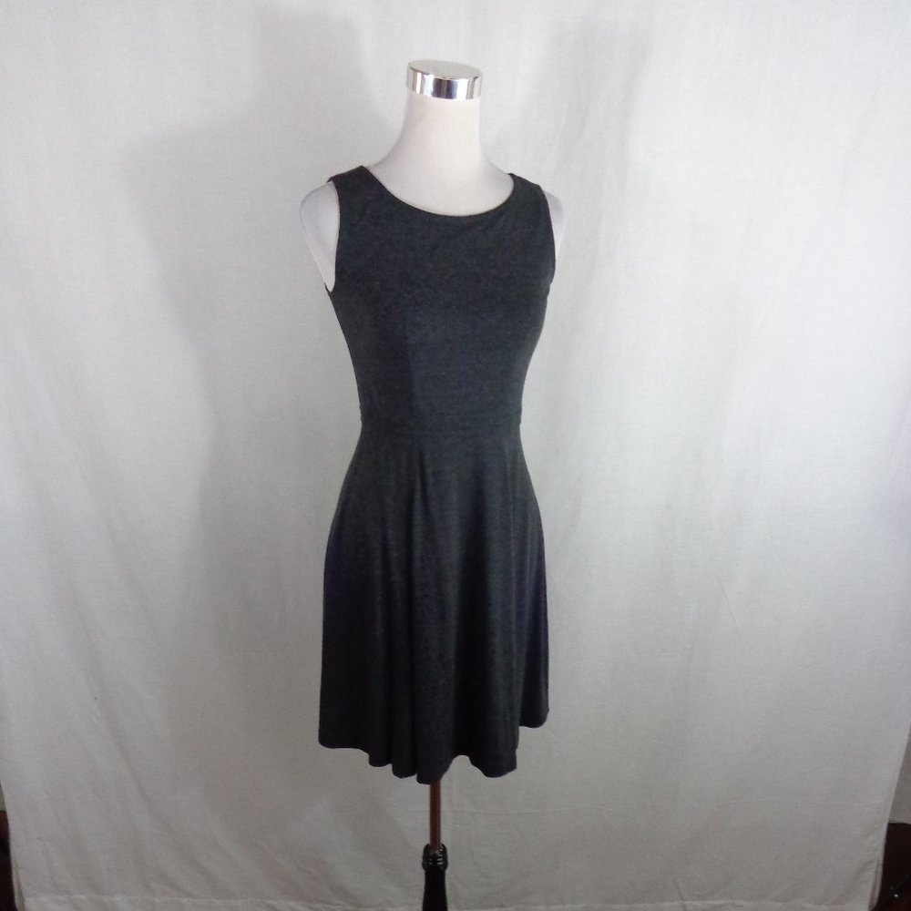 ANN TAYLOR LOFT A-LINE DRESS SZ 2P GRAY SLEEVELESS